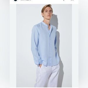 Zara linen men shirt. Size XL. Light blue color